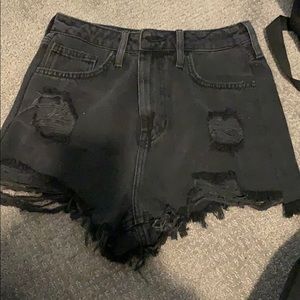 Faded black jean shorts forever21